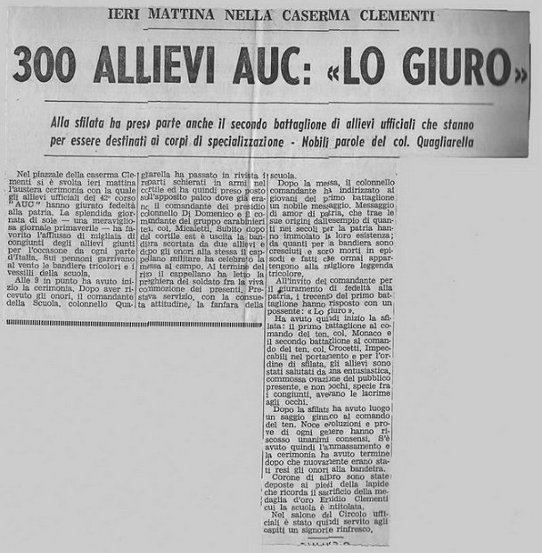 GIURAMENTO  42° CORSO AUC ASCOLI PICENO - 27 febb 1966 - dicono di noi